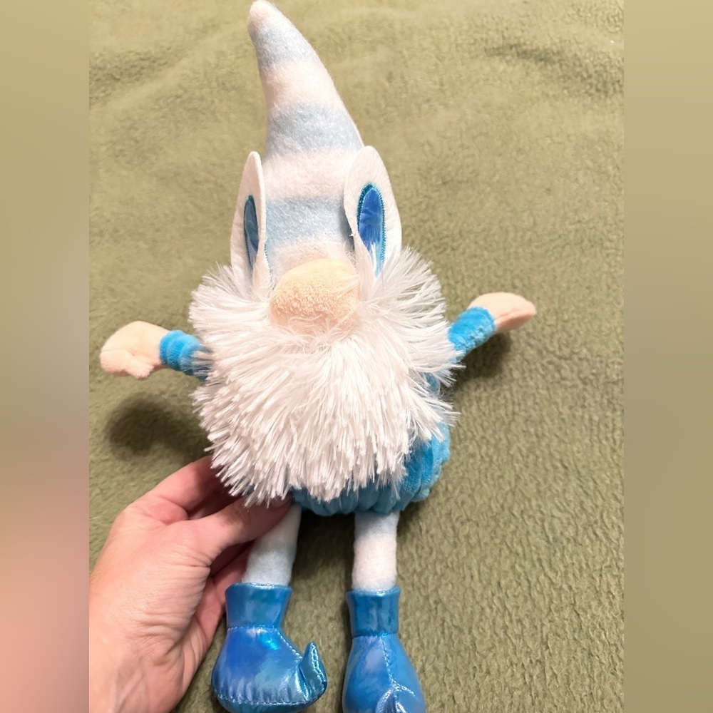 Blue and White Plush Gnome - Picture 1 of 2